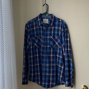 Weatherproof Vintage Men’s Blue Plaid Flannel